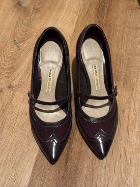 Dana Buchman Pointed Mary Jane Flats in Dark Brown